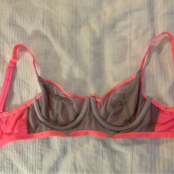 Claudette grey & pink underwire bra - Picture 3 of 4